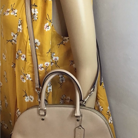 Coach Crossgrain Beige Leather MINI Cora Domed Sierra Satchel Bag GUC - Picture 11 of 16